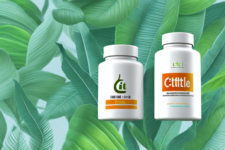 L-Citrulline: Supplements Explained A bottle of l-citrulline supplement capsules with a plant in the background